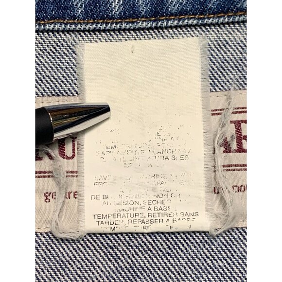 Vintage Wrangler Rugged Wear Denim Jacket Mens Large Button-Up Blue Jean Collar - Picture 12 of 13